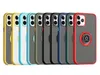 Kickstand Ring Transparent Telefon Fodral för iPhone 13 12 11 Pro Max XR Magnetic Stand Case Samsung S21 Ultra A52 A72 A21 A12 A32 5G