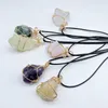 Oregelbunden naturlig energikristall sten halsband med rep kedja kvinnor tjej hängande ursprungliga stil fest klubb smycken