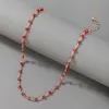 Charms Red Beaded Sleutelbeen Ketting Choker Ketting Voor Dames Meisjes Nieuwe Handgemaakte Verstelbare Boheemse Sieraden Kraag