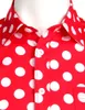 Красная мужская в горошек рубашка повседневная кнопка платье рубашки мужчины химиз Homme Club Club мужской садовый пункт Camisas Masculina 210721