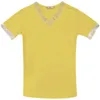Kore Giyim Kadın Kısa Kollu Gömlek Yaz Alt Gömlek V Yaka Moda Pamuk Bluz Gevşek Beyaz Gömlek Mesh Top 13592 210527