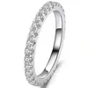 Sterling Zilver 0.55 CT Eternity Ring Wedding Band NSCD Gesimuleerde Diamond Infinity Ringen voor Vrouwen Verjaardag Sieraden Vrouw