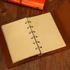 Viajantes do vintage caderno PU couro em branco kraft diário nota diário diário sketchbook artigos de papelaria escolar material A7