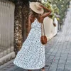 Boho Dress Summer Polka Dot Women Beach es para damas Moda Maxi Long Swing Manga corta Casual Sundress 210517