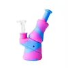 Hookahs 6.5inches Silicone Bong Tubos de água portáteis Removível Dab Reciclador para fumaça inquebrável