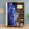 60x15 0 cm/tamaño personalizado brillante cielo estrellado planeta puerta pegatina nevera armario decoración póster autoadhesivo PVC pared calcomanías otra decoración