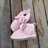 Inverno Crianças Sapatas de Couro Genuíno Crianças Botas de Neve Bebê Bebê Pele de pele de pele de pele meninas meninas impermeável botas calçados 211227