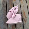 Vinterbarn Äkta läderskor Kids Snow Boots Baby Sheepskin Fur Booties Tjejer Pojkar Vattentät Botas Footwear 211227