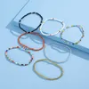 S2842 Fashion Jewelry Colorful Beaded Anklet Set for Woman Beach Elastic Beads Anklet 7pcs/set