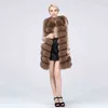 Naturlig Real Fur Vest Coat för jacka Kvinna s Waistcoat Long s 211220