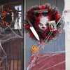 Kapı Asma Korkunç Palyaço Çelenk Bıçak ve Poster Ön Cadılar Bayramı Kapı Yuvarlak Açık Döküm Dikey İşaret Güzel Q0812