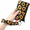 Neoprene Coin Purse ID Card Holder Wristlet Wallets Mini Bags Waterproof Sunflower Printing Fashion Handbag Passport Cover Coin Case 496