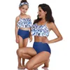 Mother Daughter Swimsuit Family Look Mommy and Me Bikini Clothes Ruffle Mom Swimwear Matching 210724