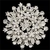 Big Lichtmetalen Bloem Crystal Broche voor Bruiloft Aankomst Fabriek Direct Goedkope Prijs Dames Broach