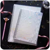 Anteckningar A5 Starry Sky Spiral Coil Notebook Fodral Blank Grid Paper Boktidning Dagbok Sketchbook för Skolkontor Tillbehör Stationery1