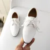 Flat Shoes 2021 Kids Genuine Leather Wedding Dress For Boys Brand Children Black Formal Wedge Sneakers 21-36