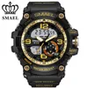 SMAEL Analog-Digital Watch Men Sports 50M Professional Waterproof Quartz Large Dial Hours Military Wristwatches 1617 Fashion X0524