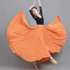 Belly Dance Chiffon Womens 17Color Solid 720 Degree Pendulum Skirt Gypsy Long s Dancer Practice Wear Purple Gold 210619