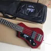 簡単な黒または茶色の左利きのHofner Shorty Bass Guitar 99cmの背の高い4文字列カスタムミニ左利きのベースギター