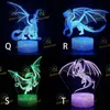 Multi Styles LED Base Table Night Light 3D Illusion Lamp Dinosaur 4mm Acrylic Lights Panel RGB med fjärrkontroll