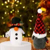 Nya juldekorationer Rudolph Doll NoSes Family Present Scene Layout med ornament för Tree Home Nordic Plush Elf Doll Balls Decoration