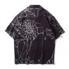 Spider Web Hawaiian Shirt Mannen Zomer Oversized Lichtgewicht Materiaal Holiday Beach Style Heren Shirts 210603