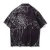 Camicia hawaiana Spider Web Camicie da uomo estive oversize in materiale leggero stile spiaggia per le vacanze 210603