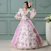 Casual Dresses 18th Century Royal Pink And Purple Rococo Baroque Masquerade Square Collar Bow Lace European Court Dance Ball Gowns1209420