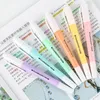 Highlighters 6Pcs/Set Double Head Fluorescent Highlighter Pen Stationery Supplies For Student Office Pastel Markers Dra A9P4