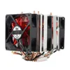 4 Värmepipor Röd LED 3 CPU Kylkylare Fläktkänslig för AMD AM2 / 2 + AM3 Intel LGA 1156