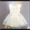 Été Volants Chemise de poupée Enfants Filles Vêtements Enfants Vêtements Vêtements Foires Bébé Fille Solide Princess Hafxy Robes MSC47