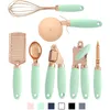 2021 Kitchen Tools 7-Piece Egg Whisk Can Opener Pizza Cutter Peeler Ice Cream Spoon Slicer Garlic Press Set Wholesale