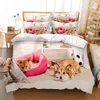 Zestawy pościelowe Słodkie Dog Duvet Cover Set 3D Digital Printing Bed Linen Moda Design Comforter