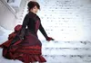 Vintage svart och begrava gotiska bröllopsklänningar brudklänningar långärmad viktoriansk rörelse kjol vinter brud formell slitage jacka vestidos de novia