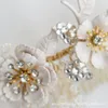 Pinces à cheveux Barrettes mariée mariage cristal mariée accessoires feuille fleur bandeau à la main bandeau perles décoration peigne pour les femmes