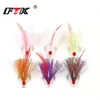 1pc Luminous Sea Fishing Treble Hook With Hair 1/2/4/6# High Carbon Steel Round Bent Barbed Lure Triple Tackle Hooks