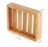 Bamboe houten zeep gerechten plaat lade douche hand wassen zepen houders rack badkamer plank levert aangepaste logo yy449