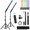 Baguette lumineuse de poche RVB Lumière de remplissage avec support de trépied de 160 cm Flash Lampe à LED Éclairage de photographie coloré Flash à distance