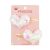 Baby Hair Clips Barrettes Kids Crown Heart Form Barrette Toddler BB Hairpins Clippers Girls Headwear Solid Two Sides Color Hårtillbehör 2st/par YL035