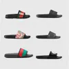 2023 Top High Shoes 10A designer rubber slide sandal floral brocade men slipper gear bottoms flip flops women striped be