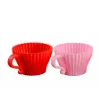 NewNew Soft Round Silicone Cake Mögel med handtag Muffin Choklad Silikon Mögel Cupcake Liner Baking Cup Mold Egg Tart Cup EWF6538