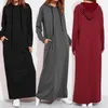 GareMay printemps femmes décontracté sweat à manches longues robe femme à capuche col poche Simple femme Vesdies 210514