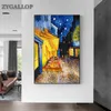 Van Gogh Famous Oil Målning Print Poster Cafe Terrace At Night Reproduktion Canvas Wall Art Bilder för vardagsrumsdekoration