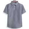 Katı Mens Polo Gömlek Pamuk Düğme Aşağı Polo Gömlek Erkekler Için Rahat Slim Fit Erkek Kısa Kollu Yaz Gömlek Homme 3XL 210524
