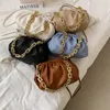 Marken-Designer-Kupplung, Knödeltasche, Damen-Umhängetasche, dicke Kette, Umhängetasche, weiches PU-Leder, Handtaschen, Geldbörse, lässige Tragetasche