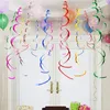 Foil Swirls Banner Party Decoration 6pcs/pack Spiral Ornaments Tassels Garland For Wedding Birthday 20220225 Q2