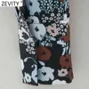 Kvinnor Vintage Stand Collar Floral Print Lace Up Kneeth Dress Office Långärmad Vestido Casual Slim Dresses DS4789 210420