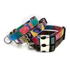 9 Colors Large Dogs Pet Dog Collars Comfortable Colorful Alloy Buckle Lettering Adjustable Collar Fadeproof Canvas Sublimation Printing Designer Belt Bohemian