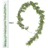 装飾的な花の花輪パック6フィートの人工ユーカリガーランドグリーンリー植物