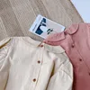 Ragazze primavera carino bowknot camicette a maniche lunghe cotone casual tutto-fiammifero Top abbigliamento per bambini 210508